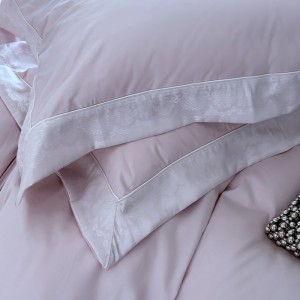 Solid color comforter duvet cover with 2 purple pillow shams double coverlets flat sheet 4PCS 100s cotton textile bedding set wholesaler