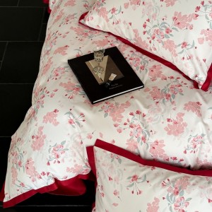 red plant printing home textile cotton bed linen duvet quilt comforter cover bedding set wholesaler