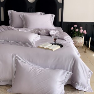 purple pillowcase double bedsheet exquisite customizable 2/2.3m coverlets solid color quilt cover bedding set