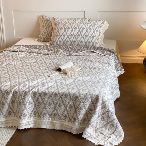 Premium cotton pillow case queen king size fitted sheets bed linen hotel home textile bedspread set wholesaler