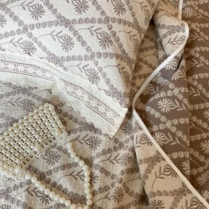 Premium cotton pillow case queen king size fitted sheets bed linen hotel home textile bedspread set wholesaler