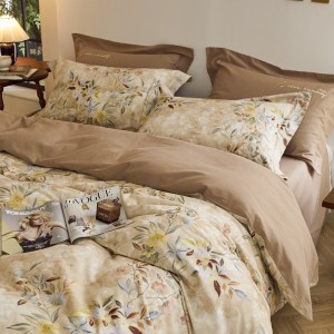 Hot Sale Printing Customized Quilt Cover Pillowcase Set 4 Pieces Sanding Duvet Cover Bedding Set for Hotel Home