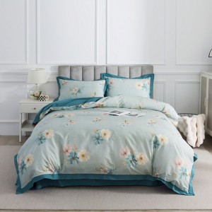 100% Cotton Printed Comforter Duvet Cover Blue Design Bedding Sets