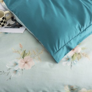 100% Cotton Printed Comforter Duvet Cover Blue Design Bedding Sets