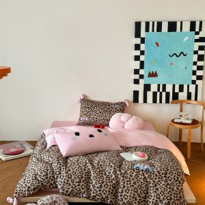 Cartoon 4pcs bed fitted flat sheets blue printing 100s cotton bedding set wholesaler