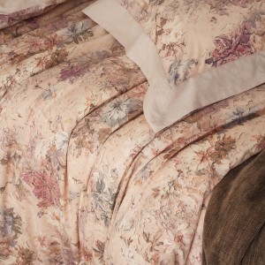 High quality plant digital printing pink patchwork duvet cover 4pcs bedding set supplier