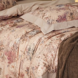 High quality plant digital printing pink patchwork duvet cover 4pcs bedding set supplier