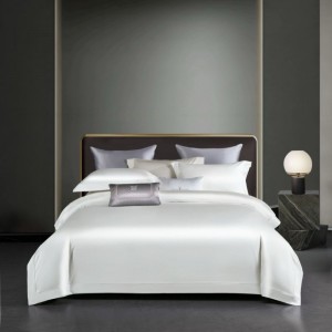 100S Egyptian Cotton White Duvet Quilt Comforter Cover Bed Sheet Pillowcases 4 PCS Top Luxury Bedding Set For Hotel Home