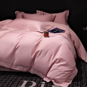 Solid color 4pcs home textiles grey duvet cover bedding set supplier