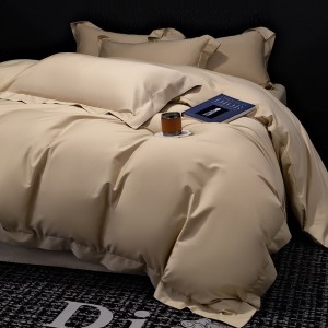 Solid color 4pcs home textiles grey duvet cover bedding set supplier