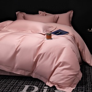 Solid color 4pcs home textiles grey duvet cover bedding set supplier