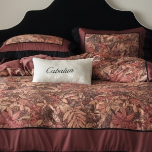 High quality red lyocell cotton digital printing 4pcs home textiles bedding set supplier
