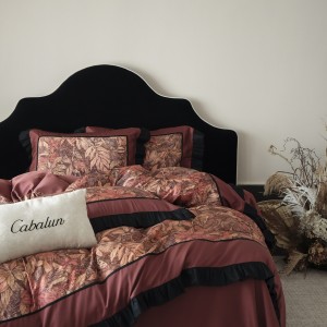 High quality red lyocell cotton digital printing 4pcs home textiles bedding set supplier