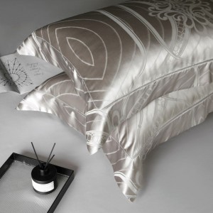 High Count Cotton And Mulberry Silk Duvet Quilt Comforter Cover Silver Bed Sheet Jacquard Bedding Set