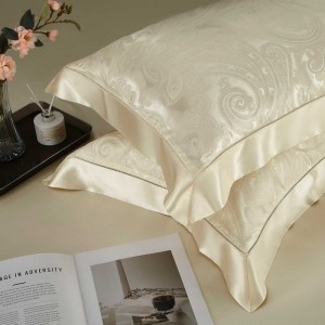 Super Luxury 100% Mulberry Silk Gold Jacquard Comforter Duvet Quilt Cover Bed Sheets 4 Pieces Home Textile Queen King Bed Linen Fitted Sheet Bedding Set