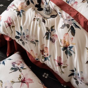 Lyocell Cotton Digital Printing Quilt Cover King Coverlets Red 2m Bed Sheets Patchwork Fitted Sheet Premium Bedding Set in Stock