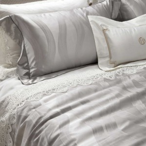 Top Luxury Silver 100% Mulberry Silk & Lyocell Jacquard Duvet Quilt Comforter Custom Bed Linen Sabanas Double Coverlets Bed Sheet Home Textile Bedding Set