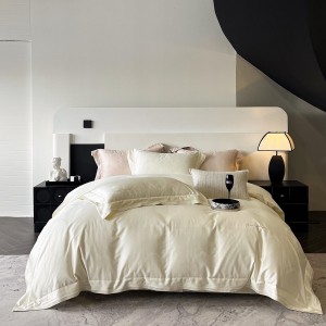 High quality white jacquard home textiles embroidery 4 pieces bed sheet silky lyocell cotton bedding set supplier