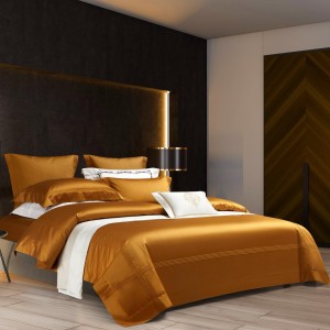 200 Count Pima Cotton High Luxury Duvet Quilt Comforter Cover Queen King Bed Sheet Double Pillowcases Brown Bedding Set