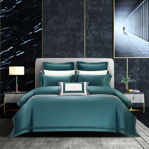 140S Pure Cotton Home Hotel Textile Deep Green Duvet Quilt Comforter Cover 1.8/2m Bed Sheet sabanas Bedding Set