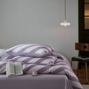 50S Double-stranded Long-staple Cotton Twill Satin Digital Printing Duvet Cover Purple Bed Sheet Bedding Set