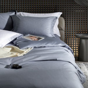 100 Long Staple Cotton Light Luxury Jacquard Duvet Quilt Comforter Cover Blue Home Hotel Textile 4 PCS Bed Sheet Bedding Set