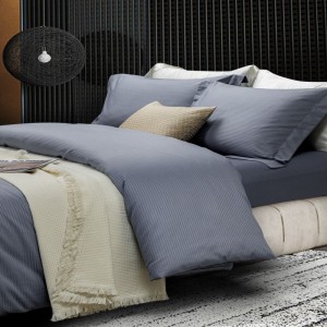 100 Long Staple Cotton Light Luxury Jacquard Duvet Quilt Comforter Cover Blue Home Hotel Textile 4 PCS Bed Sheet Bedding Set