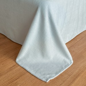 Winter milk fleece home textiles blue printing ruffles 4pcs bedding set supplier