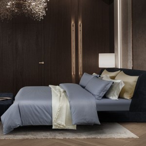 100 Long Staple Cotton Light Luxury Jacquard Duvet Quilt Comforter Cover Blue Home Hotel Textile 4 PCS Bed Sheet Bedding Set