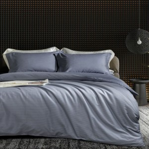 100 Long Staple Cotton Light Luxury Jacquard Duvet Quilt Comforter Cover Blue Home Hotel Textile 4 PCS Bed Sheet Bedding Set