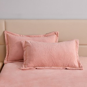 Solid color pink carving craft home textiles 4pcs bedspread set supplier