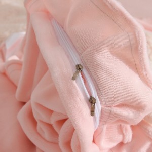High quality rabbit fleece 4pcs home textiles solid color ruffles bedding set supplier