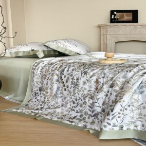 Floral Plant Digital Printing Summer Quilt Set With Bed Sheet Pillowcases 4 Pieces Bedding Set
