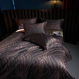 140S double long-staple cotton button zipper duvet comforter quilt cover high class digital printing brown bedding set