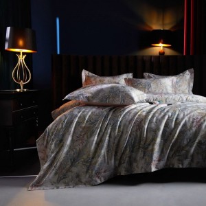 Luxury 140S Long Staple Cotton Home Textile Digital Printing Duvet Quilt Comforter Cover Double Coverlets Bed Sheet Silver Bedding Set