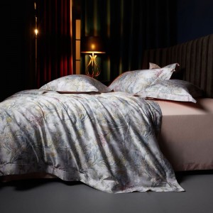 Luxury 140S Long Staple Cotton Home Textile Digital Printing Duvet Quilt Comforter Cover Double Coverlets Bed Sheet Silver Bedding Set