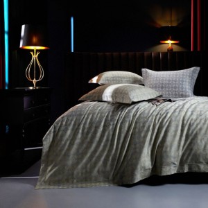 High Luxury Digital Printing Duvet Cover 1.8/2m Bed Sheet ODM/OEM Silver Long Staple Cotton Bedding Set