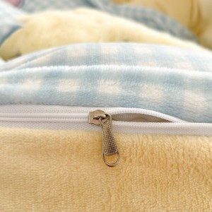 New arrival blue milk velvet home textiles printing comforter duvet cover bedding set supplier