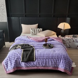 Customized Solid Color Blue Blanket Super Soft Couverture Cozy Flannel Fleece Blanket