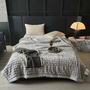 Customized Solid Color Blue Blanket Super Soft Couverture Cozy Flannel Fleece Blanket