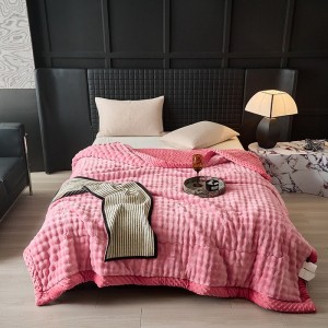 Customized Solid Color Blue Blanket Super Soft Couverture Cozy Flannel Fleece Blanket