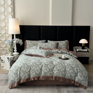 premium quality green printing home textiles green milk velvet bedding set wholesaler