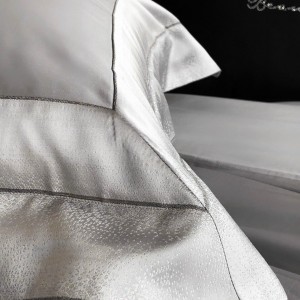 Hot-selling 4-pieces textile jacquard 2m/2.2m grey 100S cotton bedsheet flat sheets 1.8m quilt cover premium bedding set manufacture