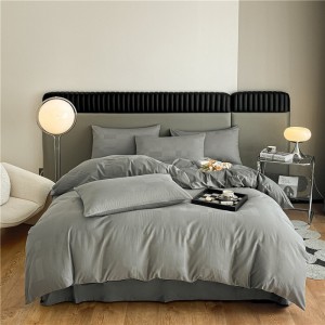 Premium quality grey jacquard home textiles 100% cotton duvet cover bedding set supplier