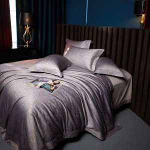 140 Count Long Staple Cotton Bedding Set With Bed Sheet 2 Pillowcases Digital Printing Duvet Quilt Comforter Cover