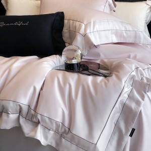 Hot-selling 4-pieces textile jacquard 2m/2.2m grey 100S cotton bedsheet flat sheets 1.8m quilt cover premium bedding set manufacture