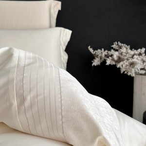 Simple style satin cotton bed linen exquisite king size house jacquard patchwork comforter cover bedroom bedding set wholesaler