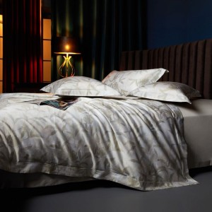 Super Soft 140S Long Staple Cotton Bedroom Home Textile Digital Printing Bed Linen Bed Sheet Custom Bedding Set