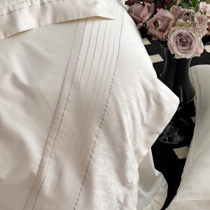 Simple style satin cotton bed linen exquisite king size house jacquard patchwork comforter cover bedroom bedding set wholesaler
