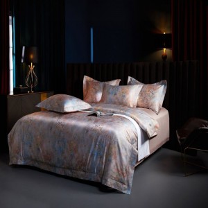Floral Digital Printing Duvet Quilt Comforter Cover Queen King Bed Sheet Double Pillowcases 4 Pieces Long Staple Cotton Bedding Set